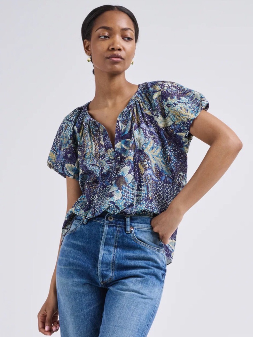 Ulla Johnson NWT Issa Portofino Short Sleeve Tunic Top Blouse Shirt **Size 6** - Picture 2 of 10